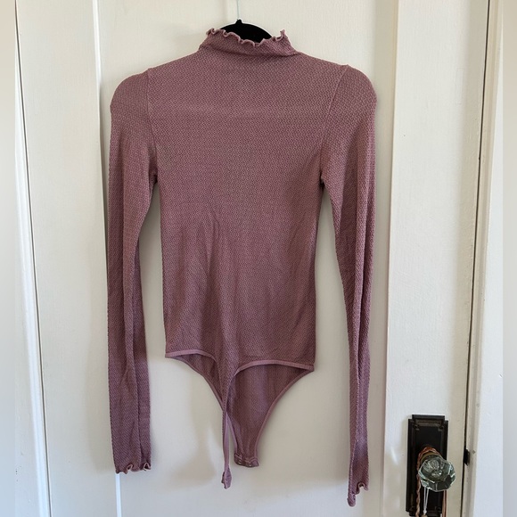 Intimately Free People Mauve Mockneck Long Sleeve Bodysuit - Picture 2 of 3